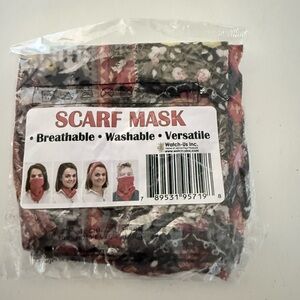 Floral Scarf Mask - Red and Black